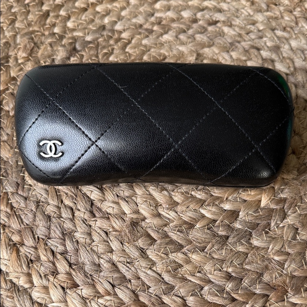 CHANEL Black Quilted Eyewear Case
